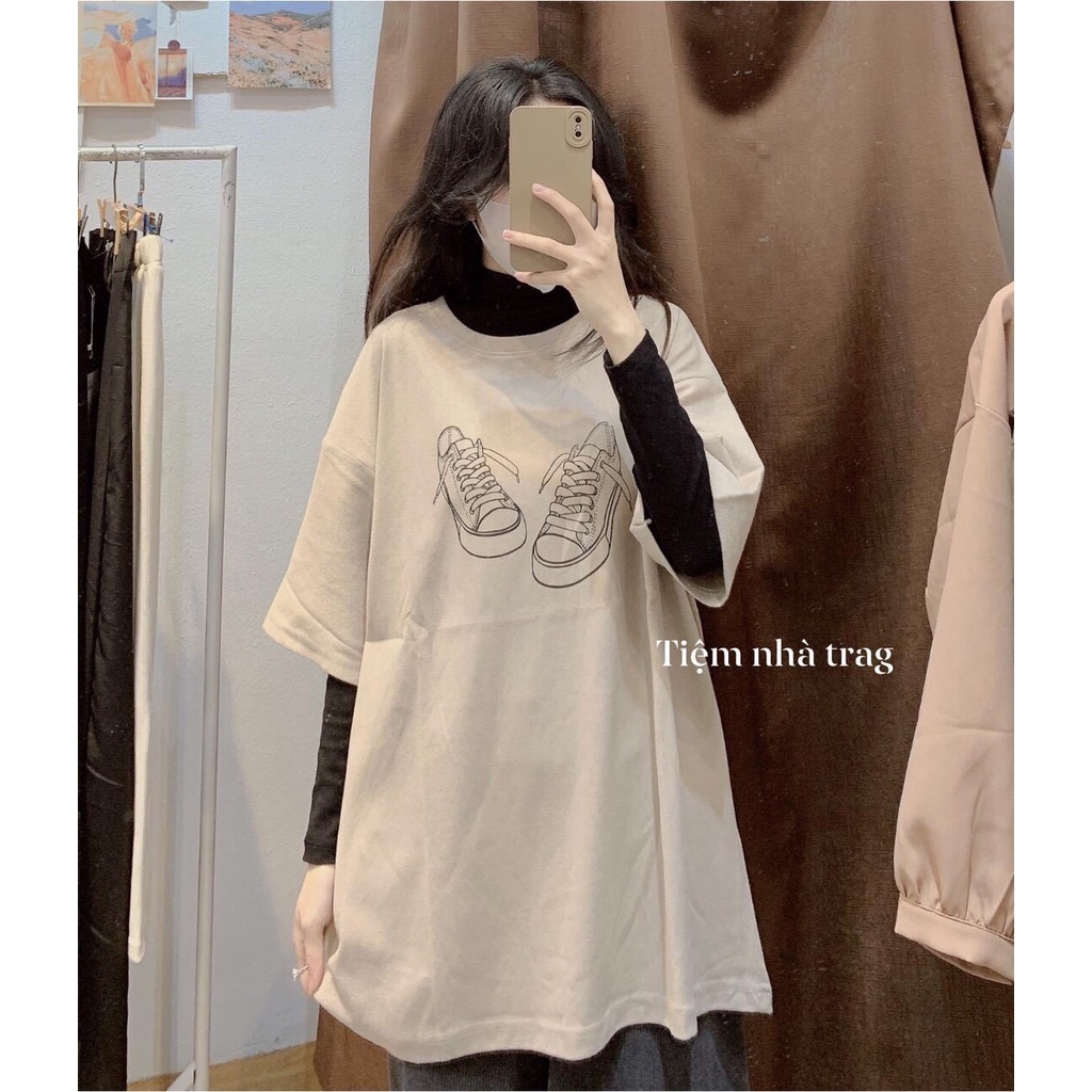 Áo thun form rộng tay lỡ, áo phông giầy SIÊU ĐẸP/ nam nữ oversize - ZADOLA FASION