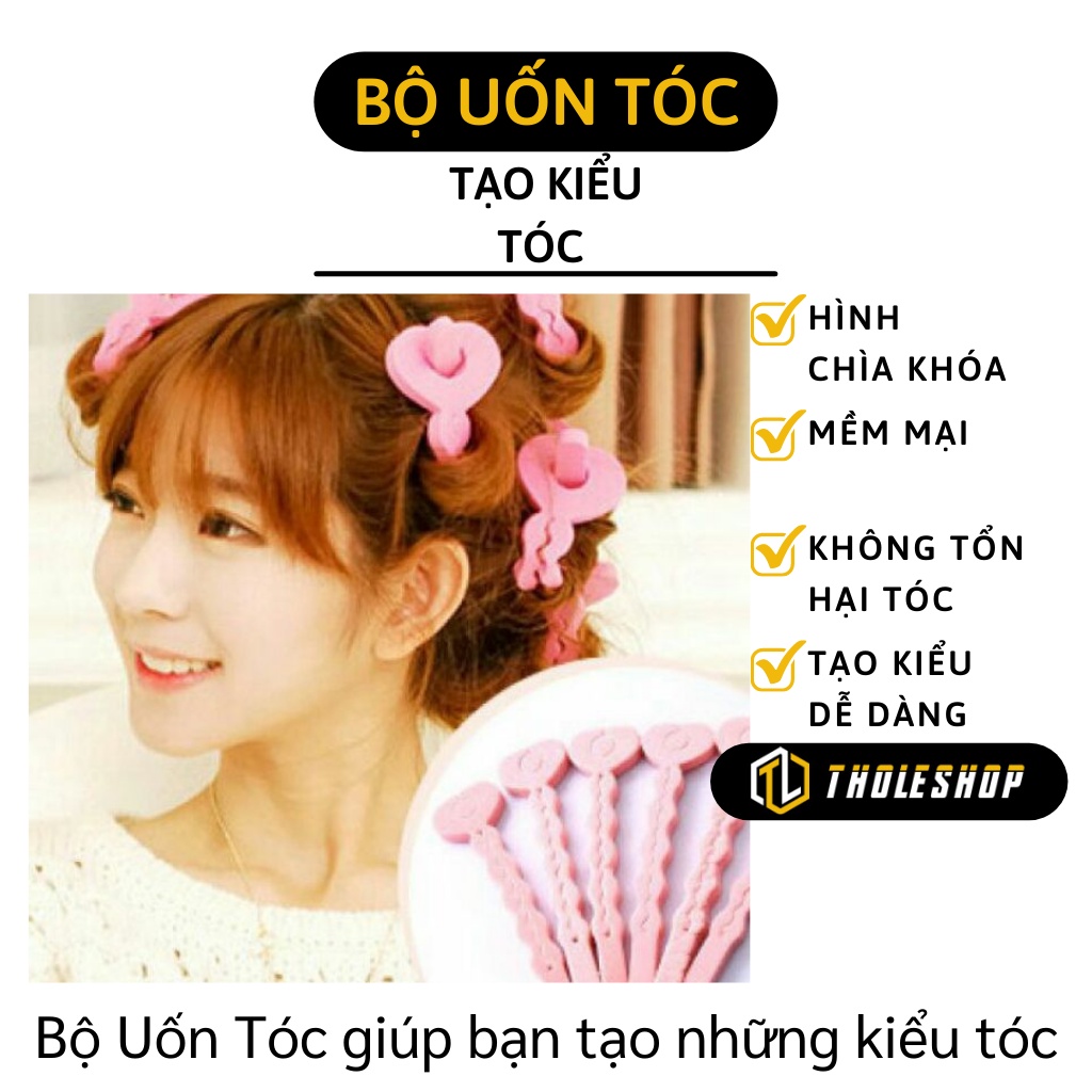 Lô Uốn Tóc - Bộ Uốn Tóc Chìa Khóa, Cây Tạo Lọn Tóc Mềm Mại, Không Hư Hại Tóc 5690