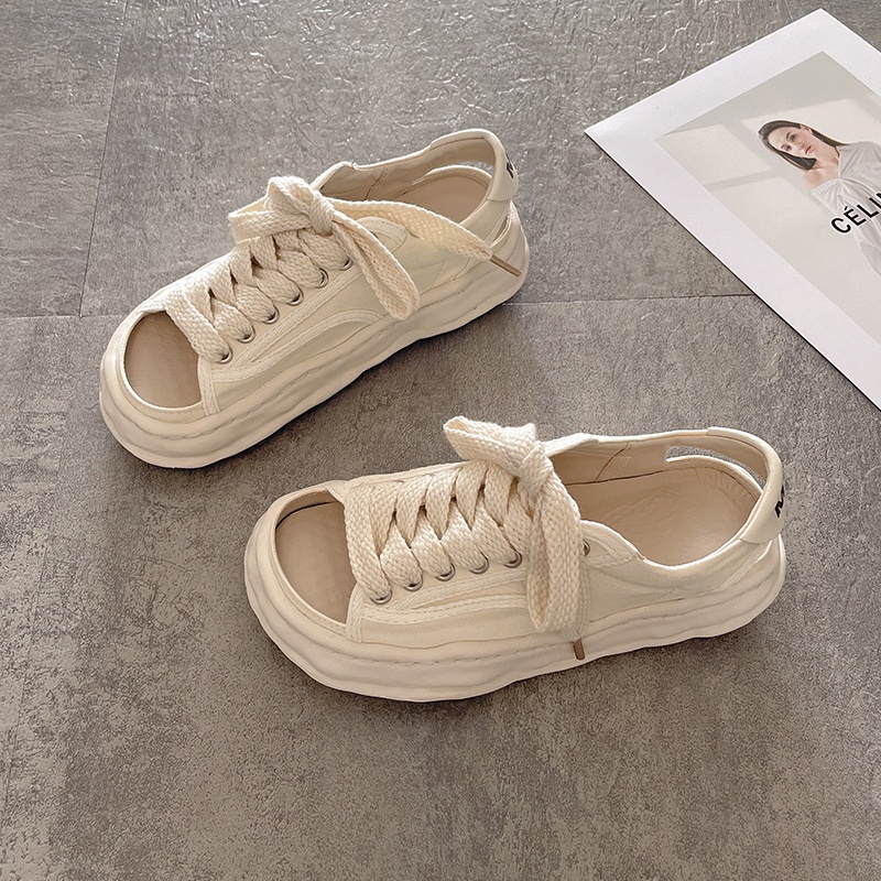 Giày Sandal Vải Canvas Đế Dày Hở Ngón Mùa Hè 2022 Phong Cách Mới Dễ Phối Đồ Cho Nữ