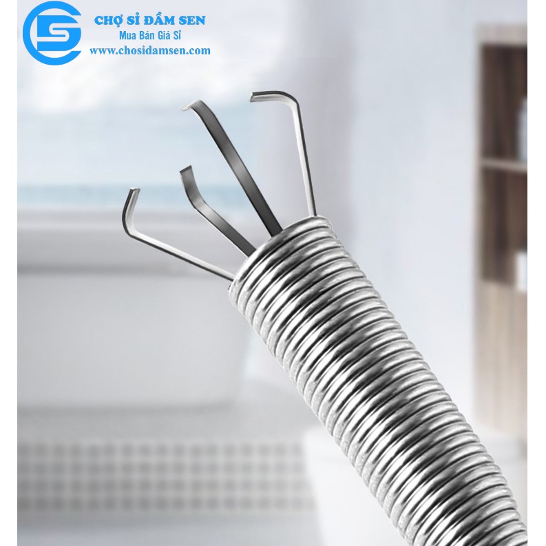 Dây thông cống, dây lấy rác ngăn nghẹt cống, dụng cụ thông cống móc rác lò xò đa năng dài 60cm