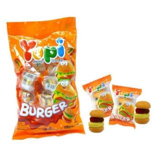 1 bịch 12 cái Kẹo Dẻo YuPi Burger màu cam