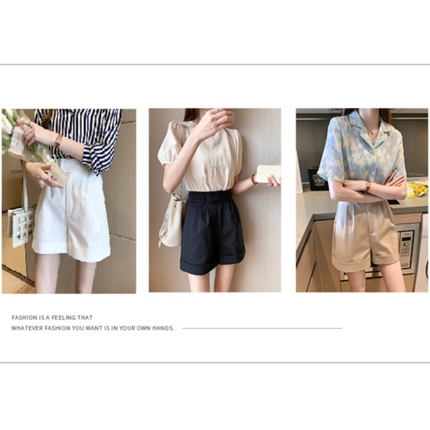 Quần short nữ lưng cao , ngang đùi , vải cao cấp thoàng mát , Mặc thoải mái không kén tuổi , dễ phối đồ