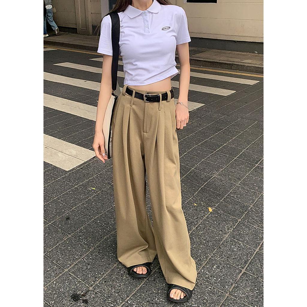 Quần Dài Ống Rộng Lưng Cao Thời Trang Mùa Xuân Mới Dành Cho Nữ 61320