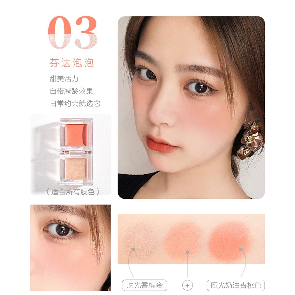 Phấn Má Hồng Tích Hợp Bắt Sáng CVZ 2 Trong 1 Thiết Kế Dạng Khối Chất Lượng Cao | BigBuy360 - bigbuy360.vn