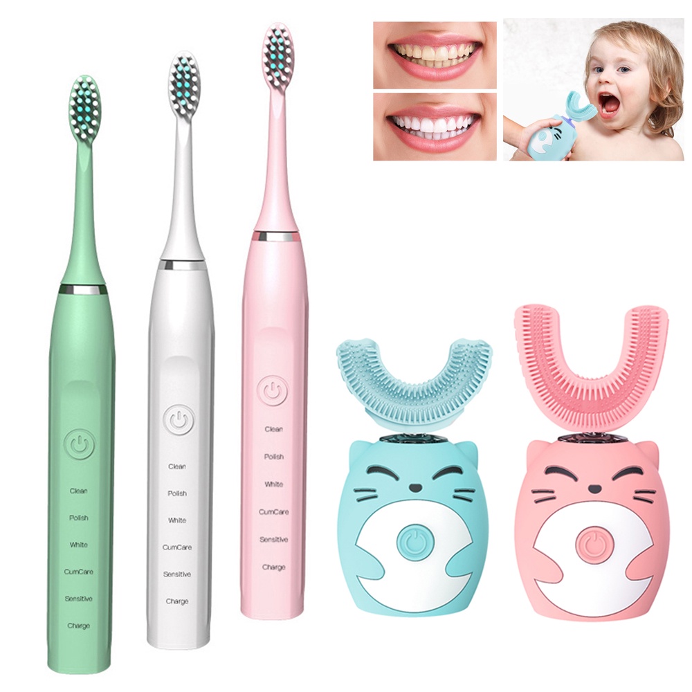 Set bàn chải đánh răng điện thông minh Suolaer bằng silicon cho người lớn và trẻ em (có bán lẻ)