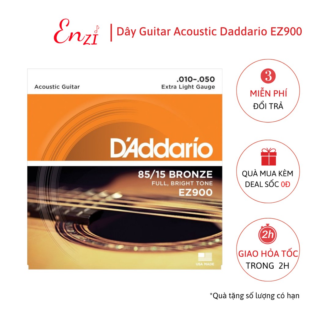Dây đàn guitar acoustic D'addario EZ900 EJ13 EXP26 EZ910 EZ920 dây guitar sắt chất lượng Enzi