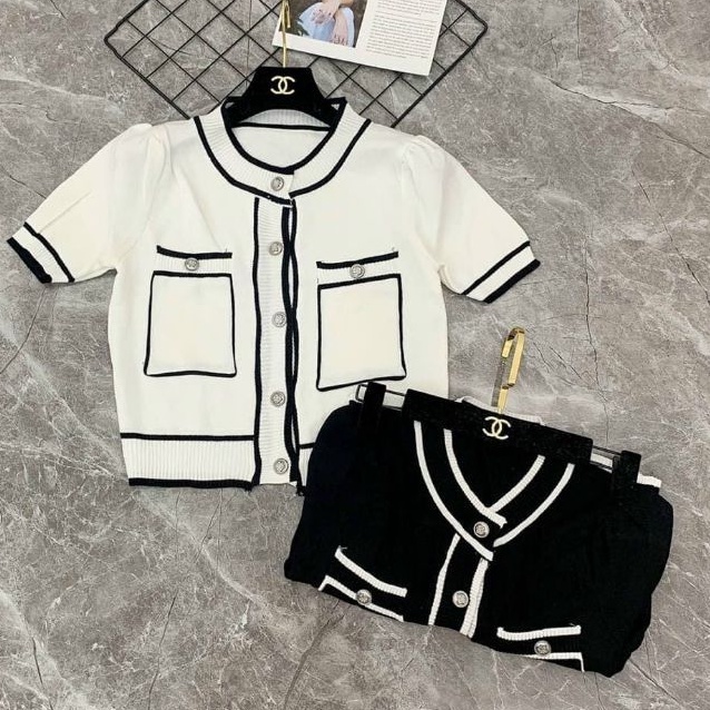 Áo len viền túi ngực hàng QC