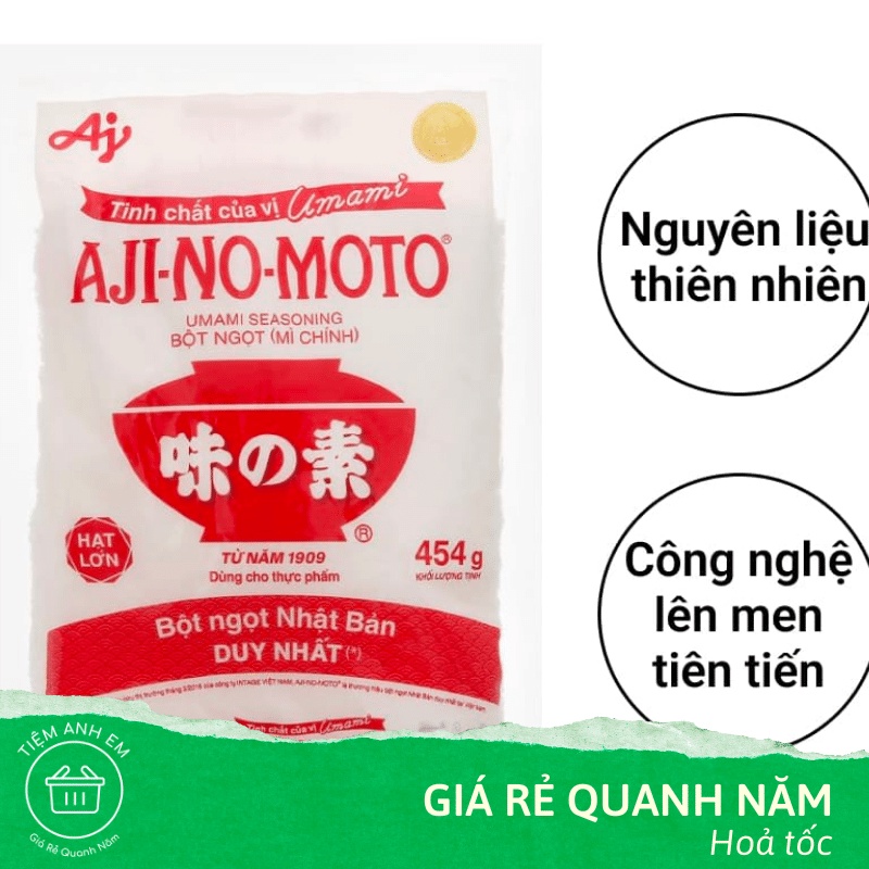 Bột ngọt hạt lớn Ajinomoto gói 400g, 454g, 1Kg