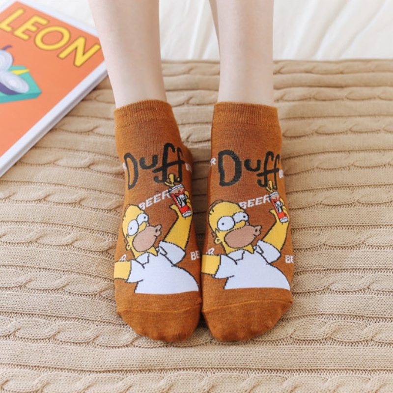 Set 5 đôi vớ KokoroCare YQ-02 5 họa tiết Crayon Shin-Chan/ Snoopy ống ngắn làm bằng cotton cho bé trên 7 tuổi