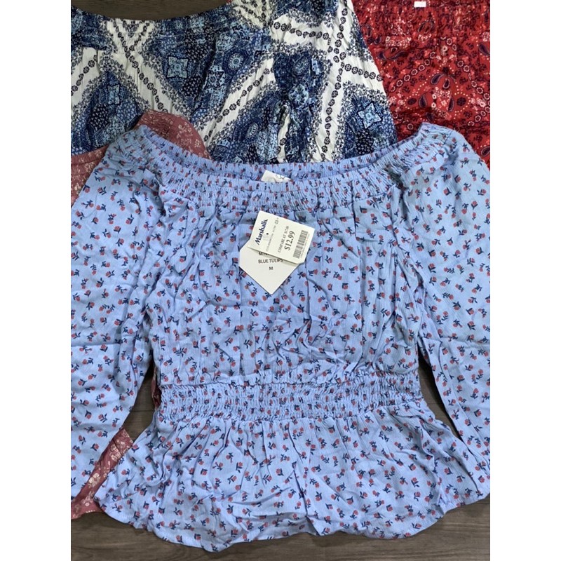 Áo trễ vai Hippie Rose smocking dư xịn ( form nhỏ nha mn )