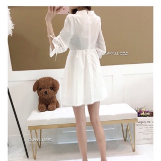 Đầm trắng dự tiệc ren thêu
