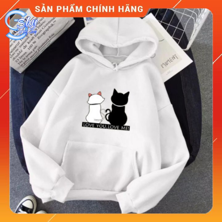 ÁO HOODIE UNISEX IN HÌNH LOVE YOU LOVE ME SIÊU CUTE