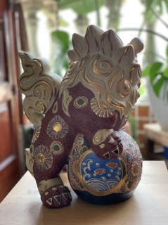 Lân gốm cổ Kutani Nhật