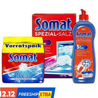 Bột combo bột rửa bát somat 1,2kg + muối 1,2kg + bóng 750ml