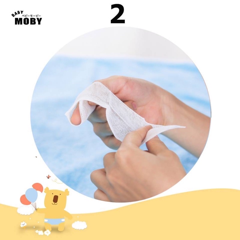 Moby baby - Gạc rơ lưỡi sơ sinh 100% cotton tự nhiên tinh khiết