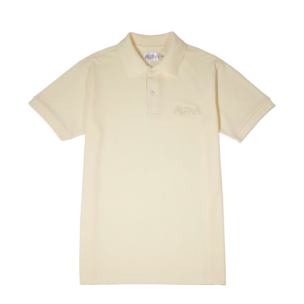 Áo Polo ALPHA thêu 3D logo - màu Cream