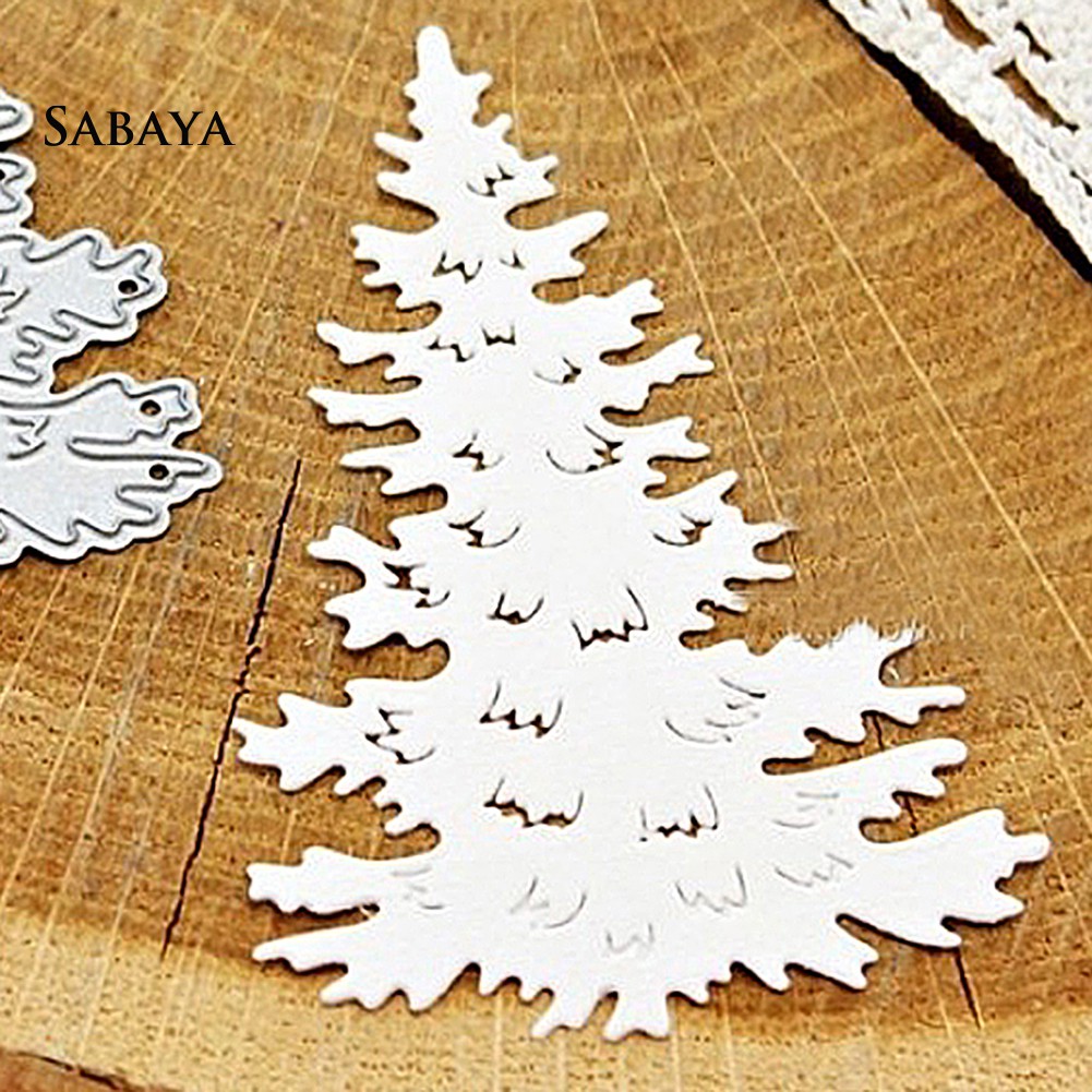 Khuôn cắt giấy làm từ kim loại hình cây thông giáng sinh trang trí album ảnh DIY