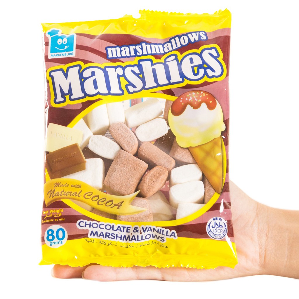 Kẹo Bông Gòn Marshmallow Marshies Hương Vani &amp; Socola (gói 80g)