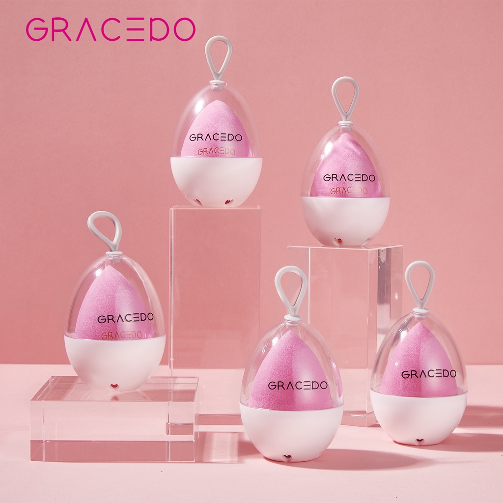 GRACEDO 1 Mút Trang Điểm Siêu Mềm Hình Trứng Kèm Hộp Đựng