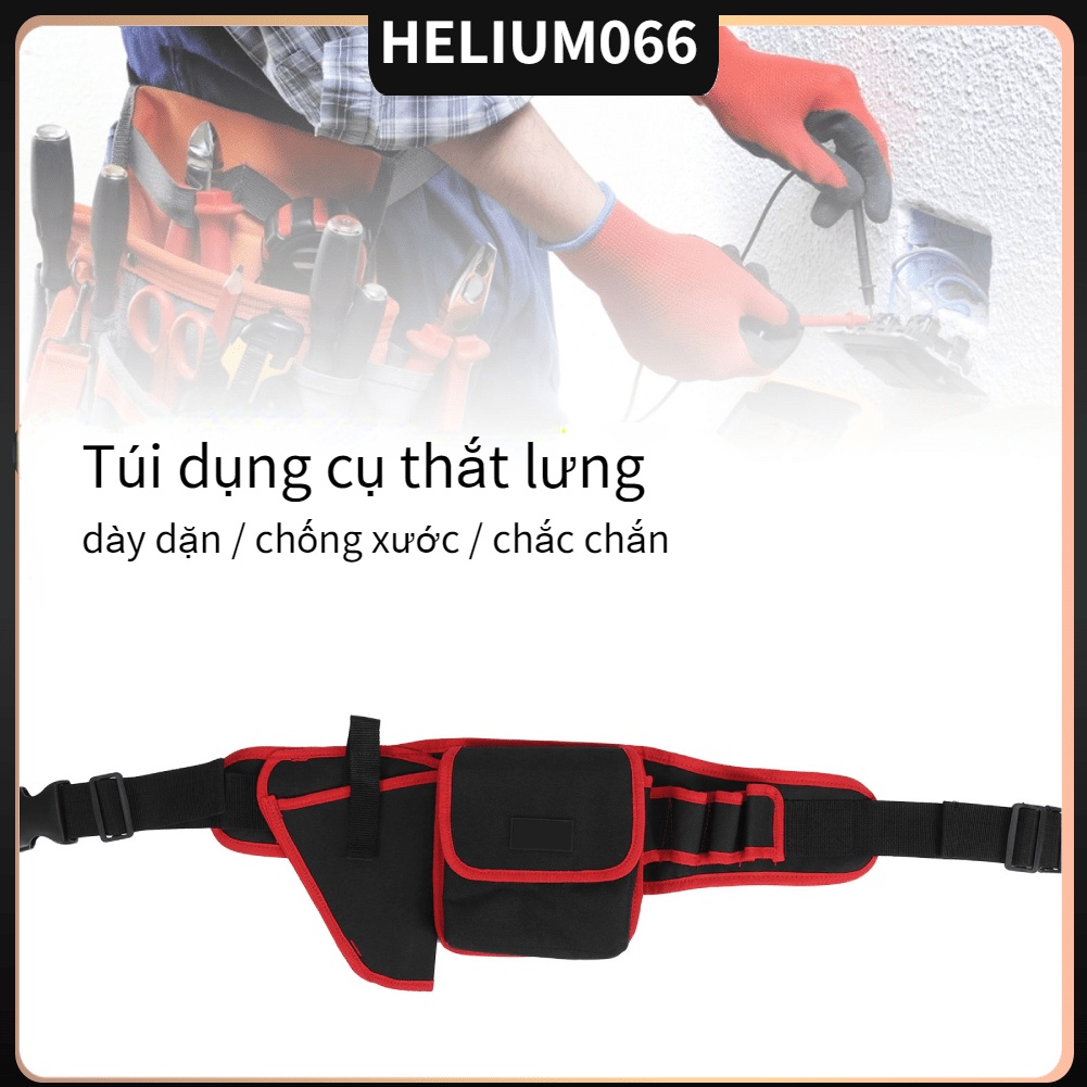 Túi dụng cụ thắt lưng Dụng cụ thợ điện Túi thắt lưng chống thấm nước đa chức năng ‑ Chống tổ dày Helium066