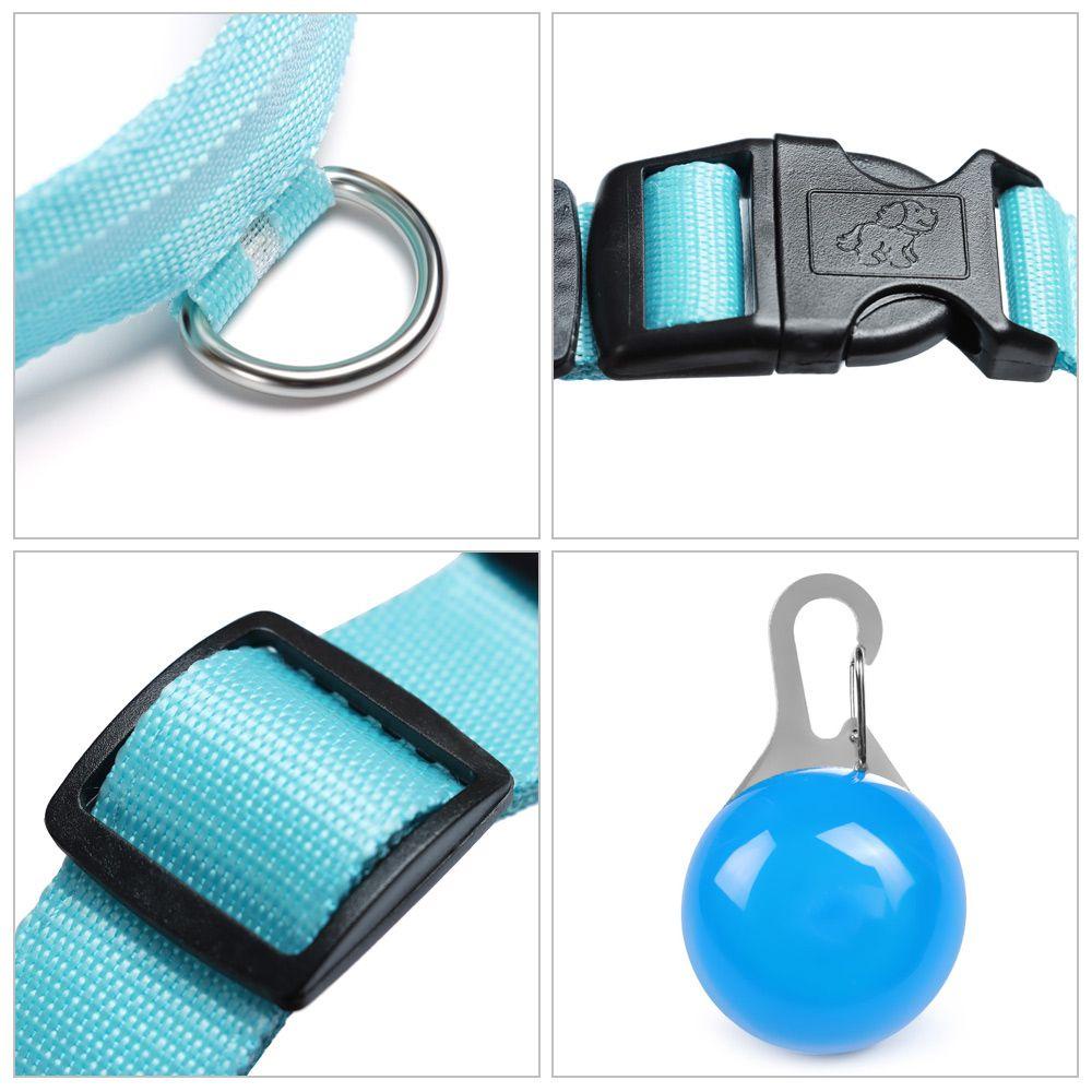 LAYOR1 Vòng Cổ Nylon Phát Sáng Có Thể Sạc Lại Bằng Cổng USB Cho Thú Cưng