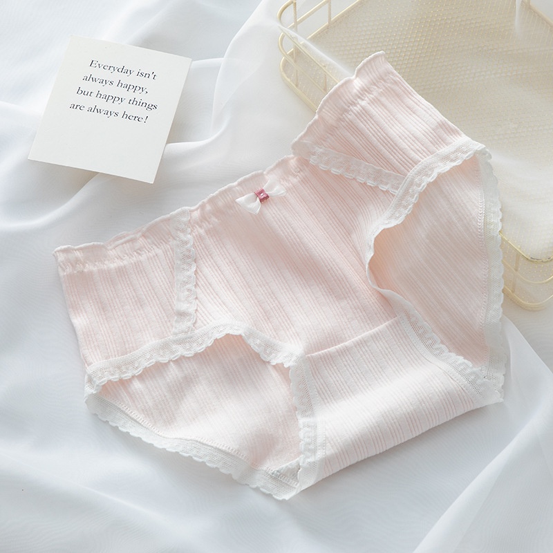 Bộ 1/5 Quần Lót Cotton Lưng Vừa Thoáng Khí Cho Nữ