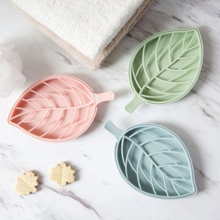 Double Soap Box Plastic Bathroom Drain Soap Holder Toilet Leaf Soap Holder Soap Holder Soap Box