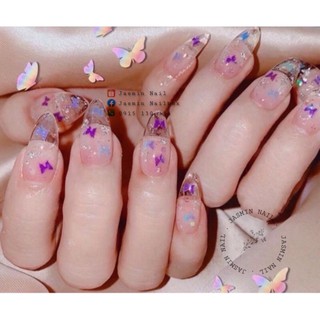 Nailbox móng úp thiết kế trong suốt ẩn bướm phản quang giá rẻ