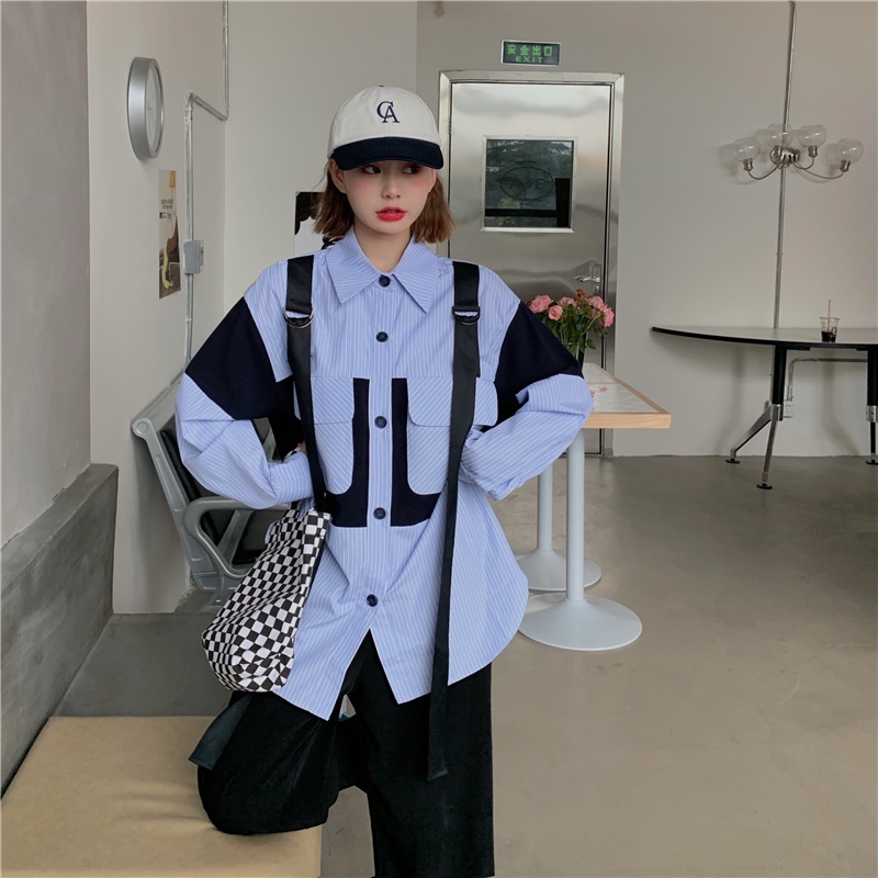 Áo Sơ Mi Dài Tay Họa Tiết Sọc Thời Trang Dành Cho Nữ