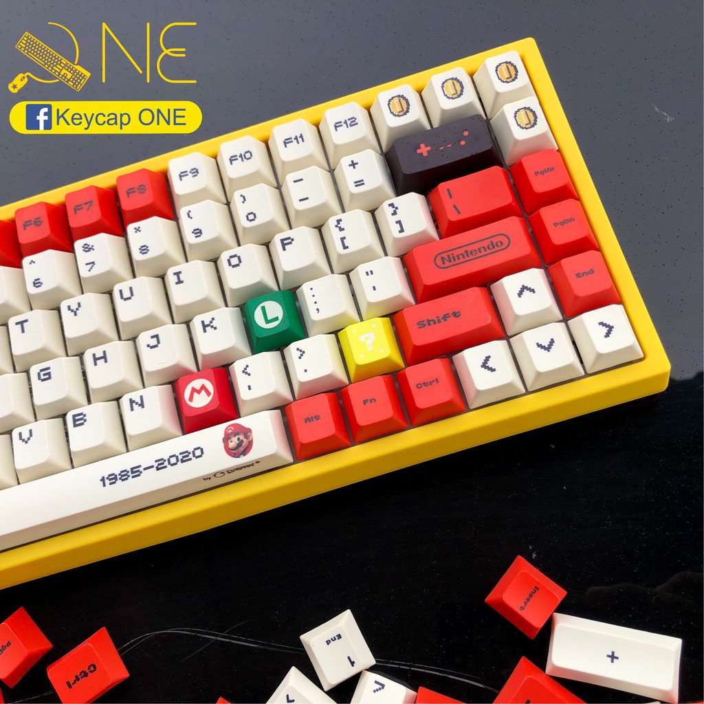 Bộ Keycap Mario Đỏ 120 nút Nhựa PBT Profile Cherry