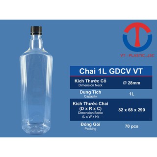 COMBO 10 CHAI NHỰA 1 LÍT SẠCH THỰC PHẨM - GDCV VT