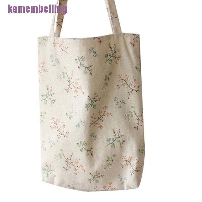 Túi tote vải lanh cotton đeo vai / xách tay phong cách cổ điển cho nữ