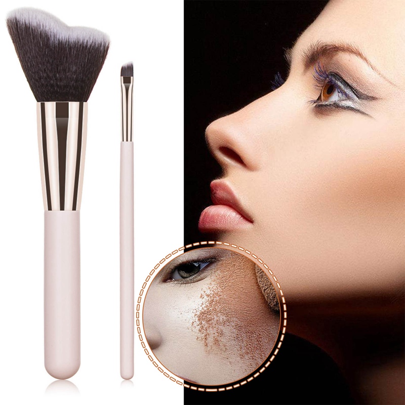 2Pcs Contour Brush And Eyebrow Brush Makeup Beauty Tool