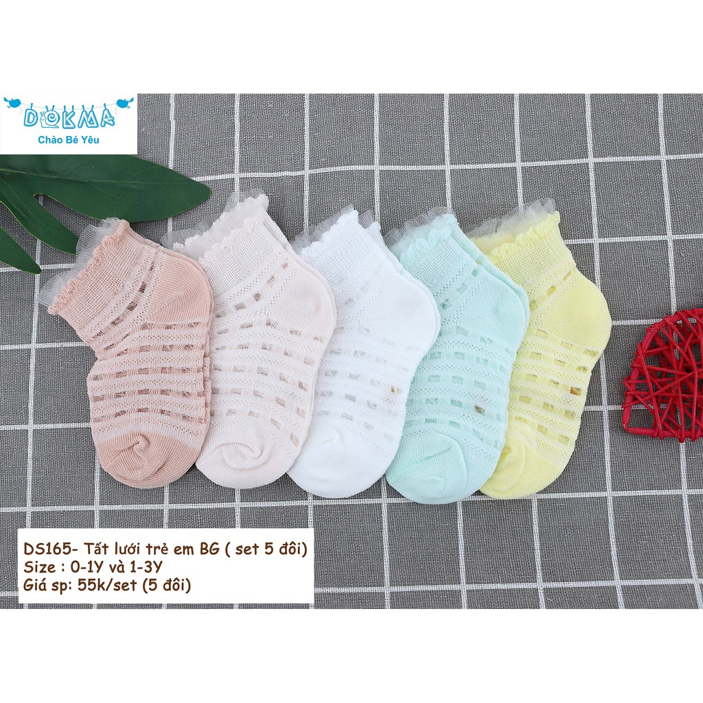 Dokma - Set 5 đôi Tất lưới cho bé 0-3y