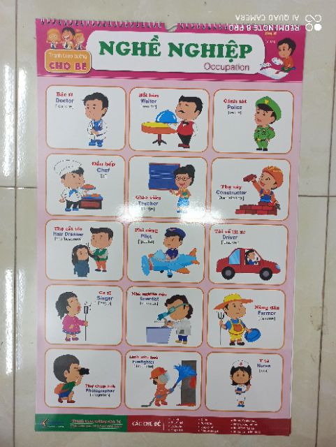 Bộ Tranh Treo Tường Học Tập 12 Chủ Đề Song Ngữ Cho Bé