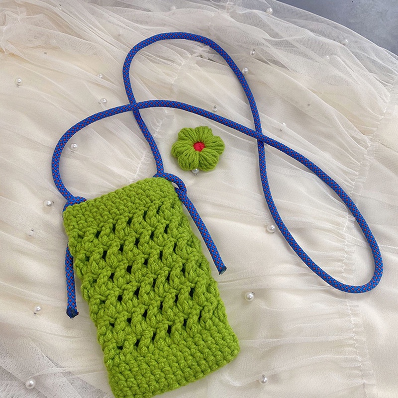 Túi Đeo Vai Đan Len Đựng Điện Thoại Xinh Xắn Thời Trang