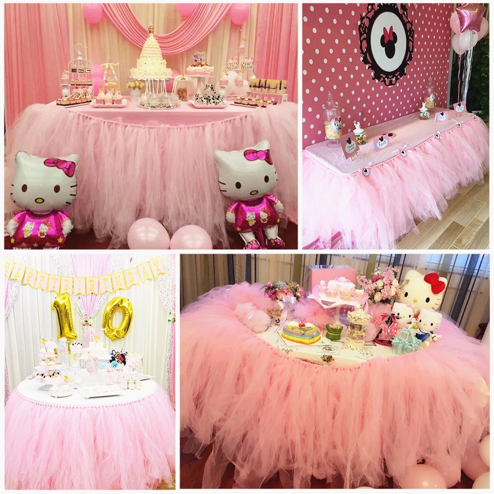 Khăn trải bàn - Vải phủ voan các màu HÀNG CÓ SẴN - Phụ kiện trang trí sinh nhật cho bé đẹp rẻ