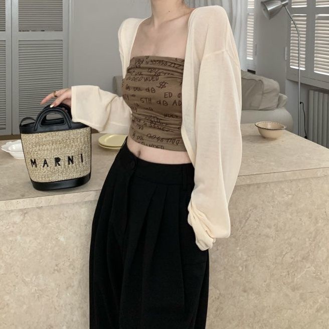 Bán Chạy!Áo Khoác Cardigan Dệt Kim Tay Dài Dáng Rộng Thoáng Khí Màu Trơn Thời Trang Mùa Hè Cho Nữ