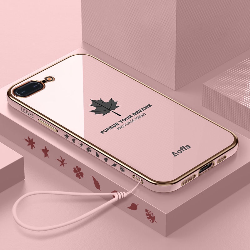 Ốp điện thoại QIANZI mềm kiểu lá phong thích hợp cho Iphone 7Plus 8Plus Se 2020 6 6s 6Plus 6sPlus X xs xr xs max 7 8