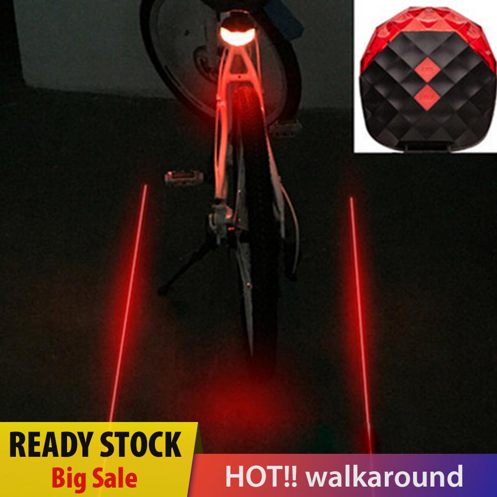 walkaround 5LED Bicycle Diamond Taillight Night Ridding Warning Bike Laser Rear Light