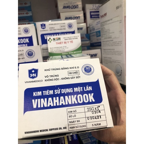 Kim tiêm sử dụng 1 lần Vinahankook ĐẦU BƠM KIM TIÊM ÉP VỈ TIỆT TRÙNG 25G của VINAHANCOOK