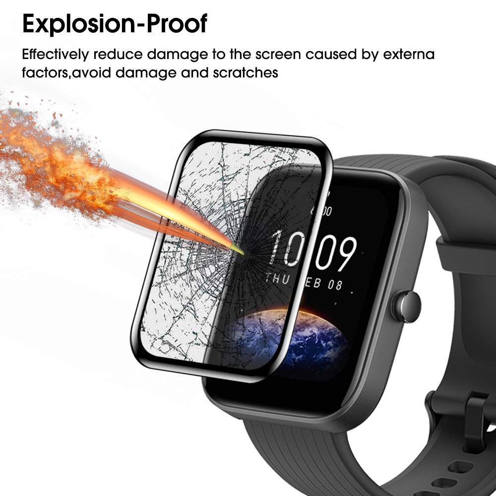 Miếng Dán Màn Hình Cong 3D HD Bảo Vệ Toàn Diện Cho Huami Amazfit Bip 3 Pro U Pro Bip S Lite Pop