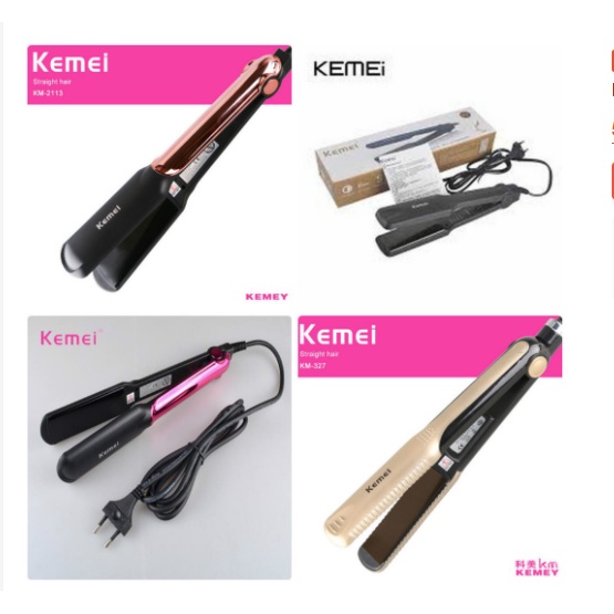 Máy ép, duỗi ,làm thẳng tóc mini giá rẻ làm nóng nhanh ,chuyên nghiệp với 4 mức chỉnh nhiệt Kemei KM 327