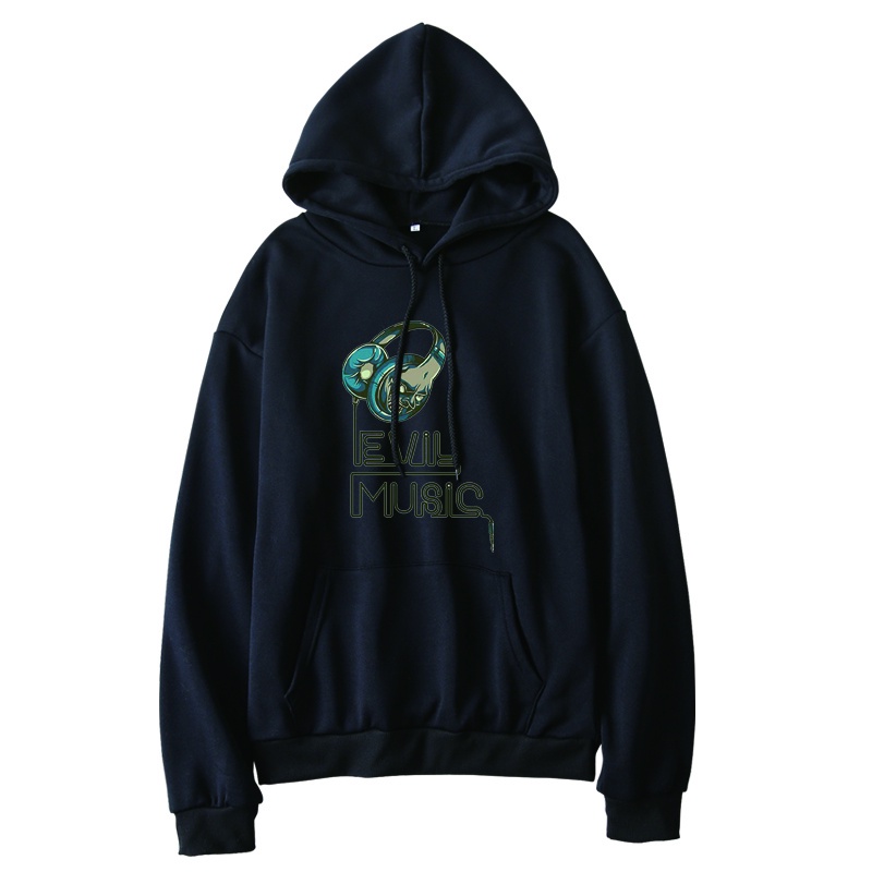 Moonbox Áo khoác hoodie mỏng in hình mặt trăng trắng đen tùy chỉnh âm nhạc thời trang mùa thu cho nam