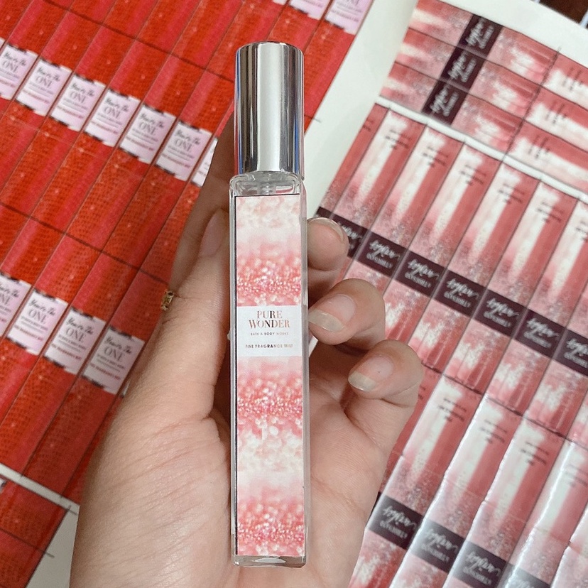 Tem Nước Hoa Body Mist - Mẫu Pure Wonder Bath & Body Works - 85 tem