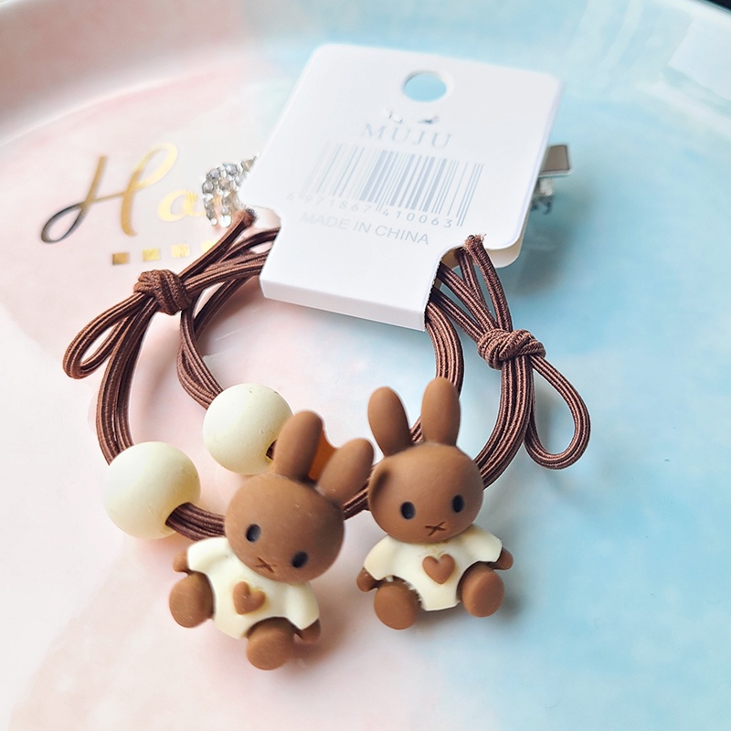 Set 2 Dây Buộc Tóc Co Giãn Đơn Giản Thời Trang Hàn Quốc Cho Nữ