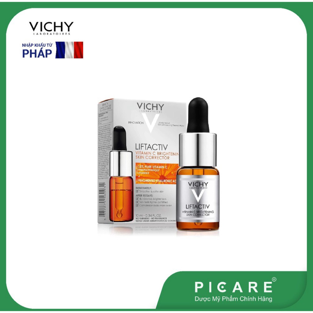 [CHÍNH HÃNG] Dưỡng chất 15% Vitamin C làm sáng và cải thiện làn da lão hóa Vichy Lifactiv Vitamin C 10ml