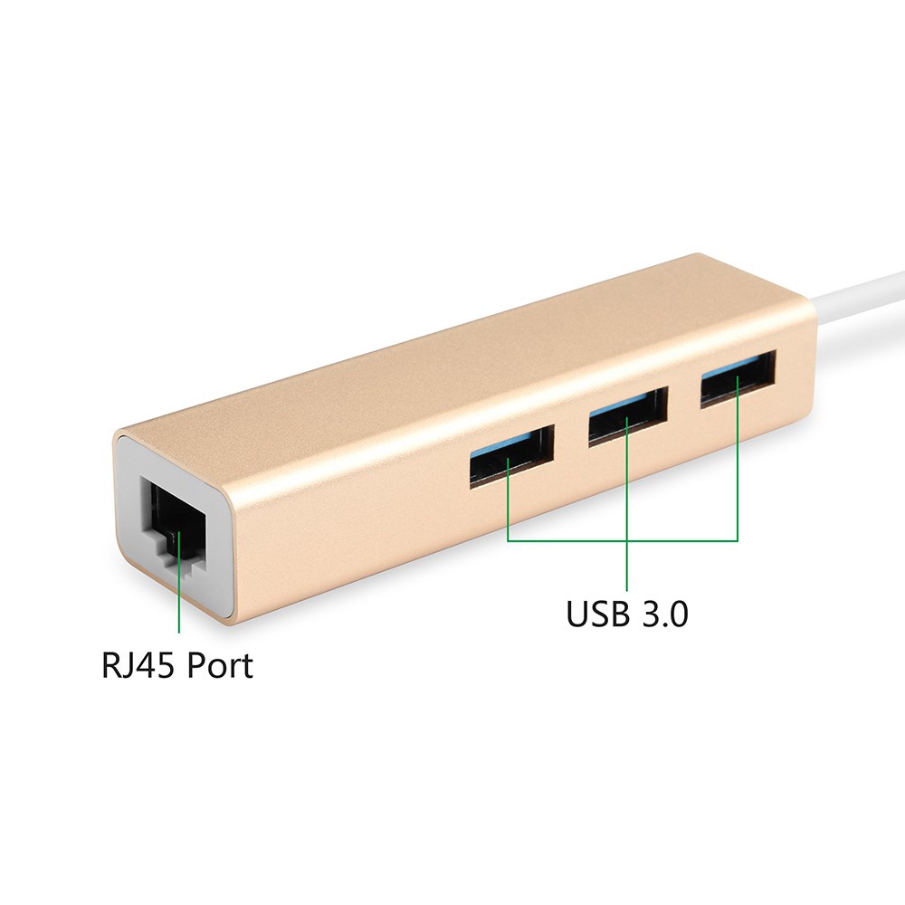 Dây Cáp Chuyển Đổi USB 3.0 Sang Lan Tốc Độ 10/100/1000 Mbps Gigabit ✨ Tích Hợp 3 Công USB 3.0 Tiện Lợi Chất Lượng