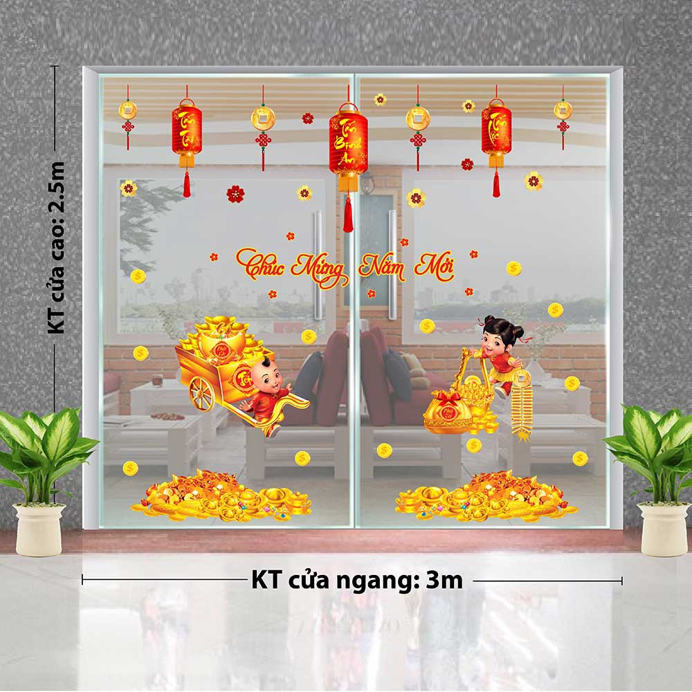 DECAL TRANG TRÍ TẾT 2021 COMBO SỐ 44