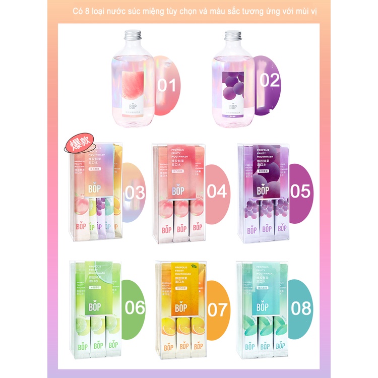 Bop Hộp 20 Gói Nước Súc Răng Miệng Hương Trái Cây Nhỏ Gọn Cho Nam Nữ